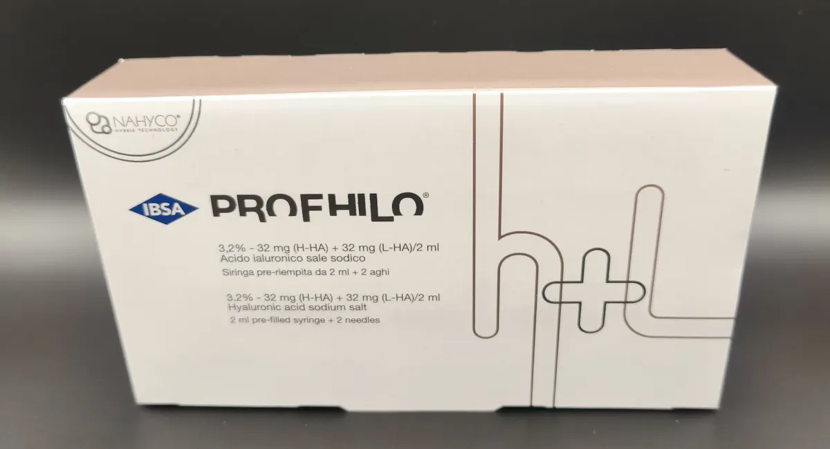 Profhilo® Originalverpackung von IBSA – Hyaluronsäure 32 mg H-HA + 32 mg L-HA, 2 ml Fertigspritze